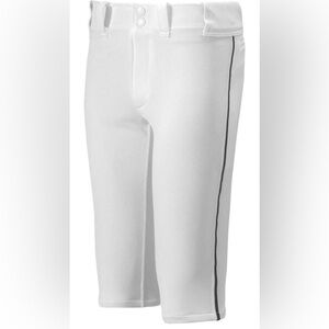 Mizuno youth white with black stripe baseball pant short size M